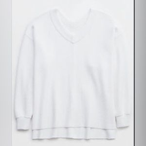 Aerie Wonder Textured V-Neck Sweatshirt